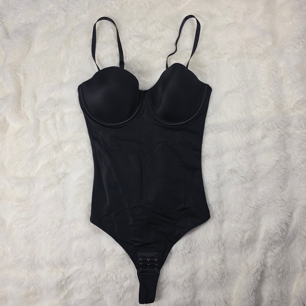 Bodysuit Shapewear Women Small Black Excellent Lace Up Back Underwire
